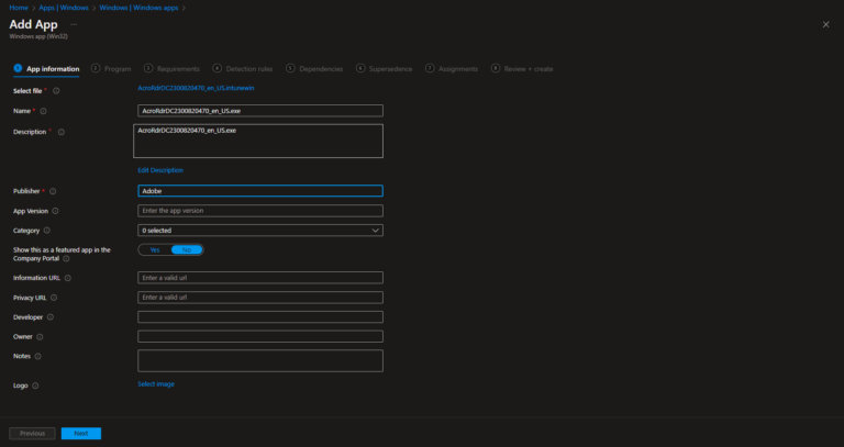 How to deploy Adobe Reader DC with Microsoft Intune