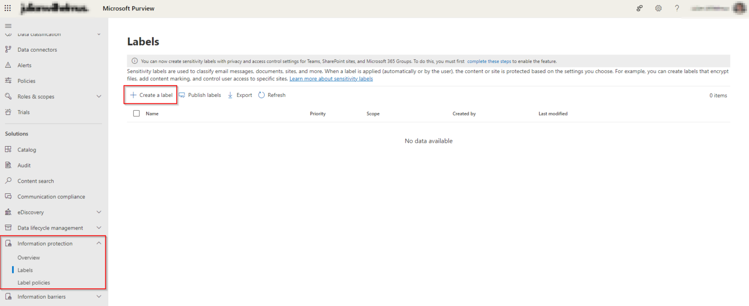 How configure and deploy Sensitivity Labels with Microsoft Purview