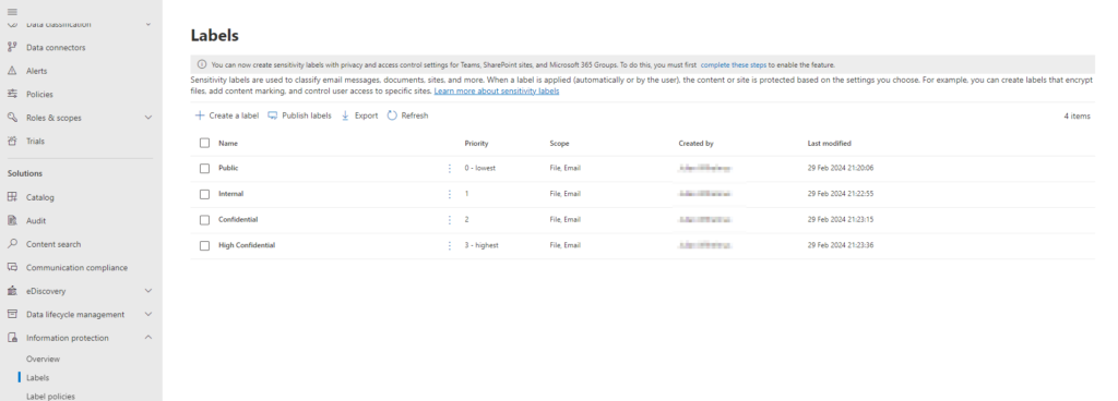 How configure and deploy Sensitivity Labels with Microsoft Purview