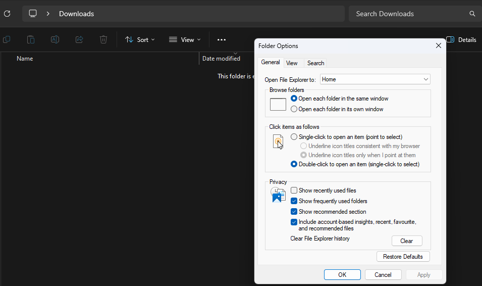 How to block Explorer Folder Options with Microsoft Intune