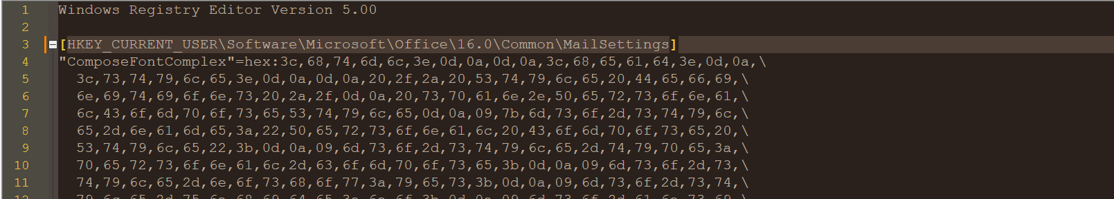 How to set Default Font for Outlook Classic with Microsoft Intune